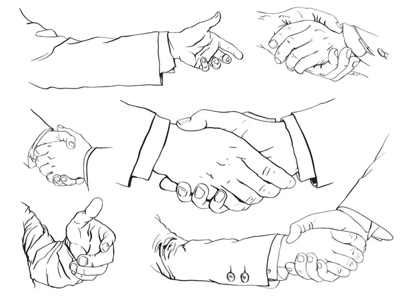 Set de poignée de main — Image vectorielle