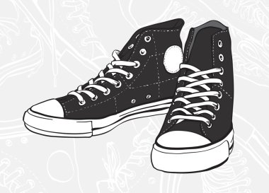 Black sneakers clipart