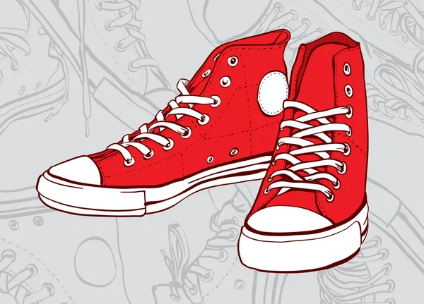 Kırmızı spor ayakkabılar — Stok Vektör