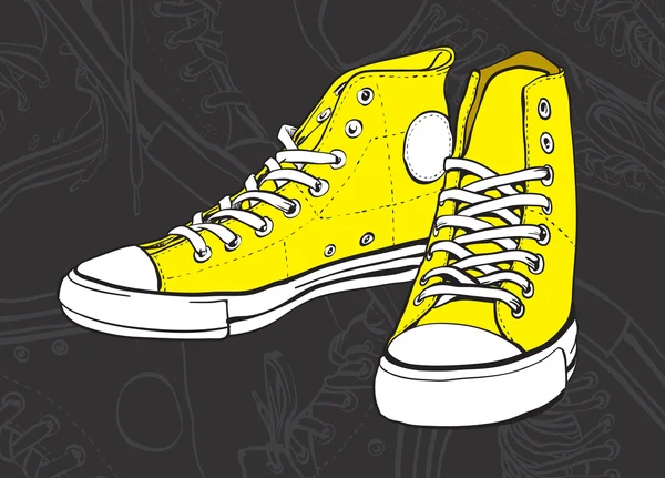 Жовтий кросівки — стоковий вектор