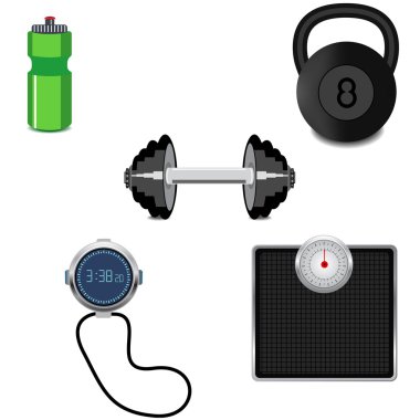 Fitness icon set clipart