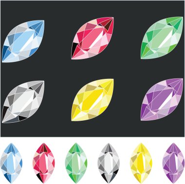 Oval crystals clipart