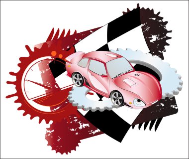 Red sports car clipart