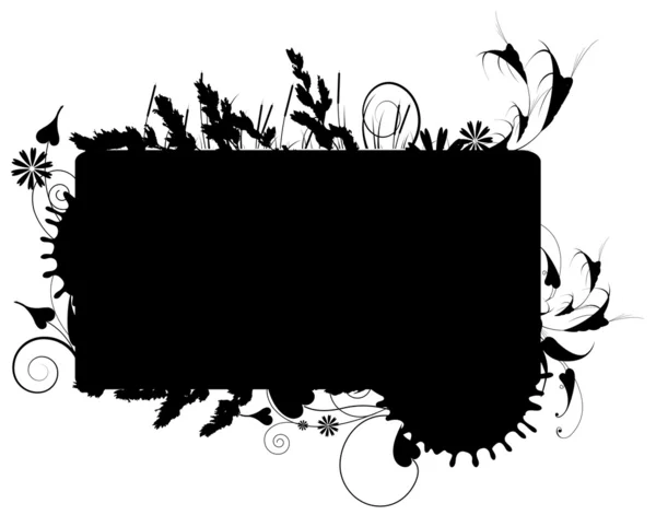 Cadre silhouette florale — Image vectorielle