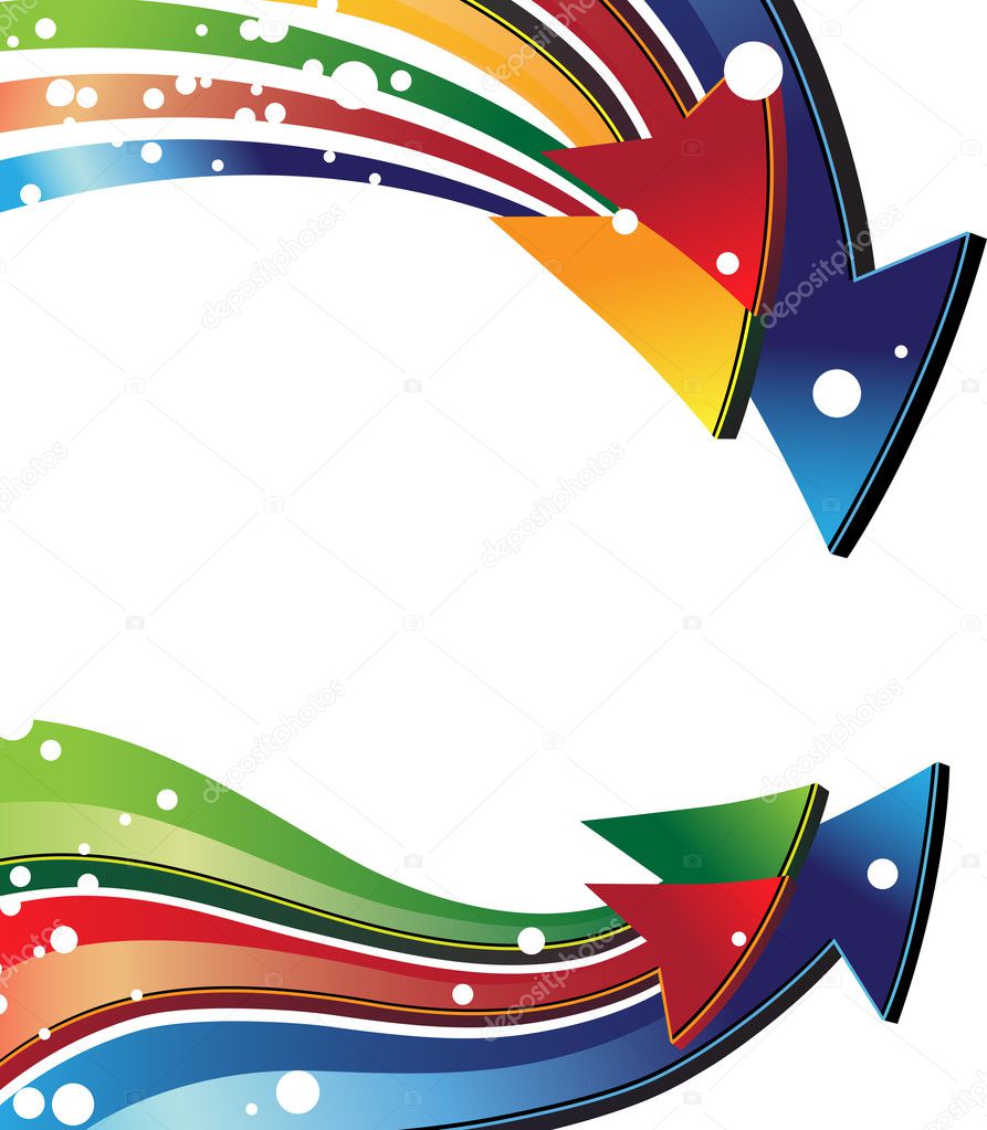 Colorful curved arrows