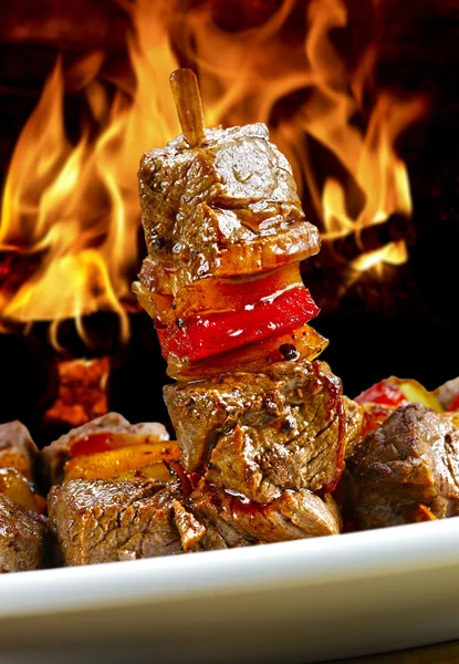 Barbecue on flaming hot — Stock Photo, Image