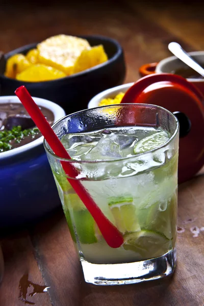 stock image Caipirinha with Brazilian feijoada