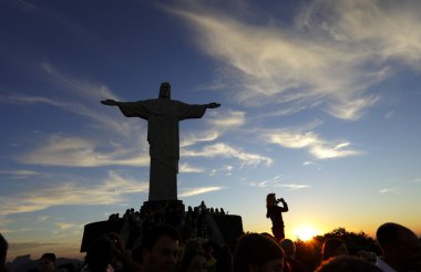 Christ the Redeemer statue in Rio de Janeiro in Brazil clipart