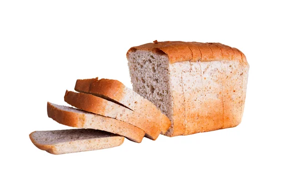 Pão de centeio fatiado é isolado — Fotografia de Stock