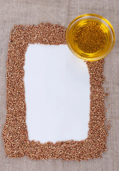 Telaio realizzato in grano saraceno su tela — Foto Stock