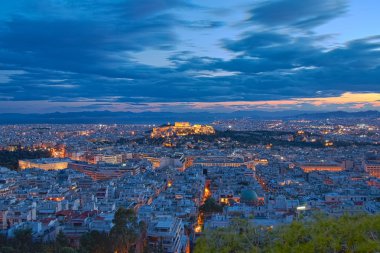 Acropolis at twilight, Athens Greece clipart