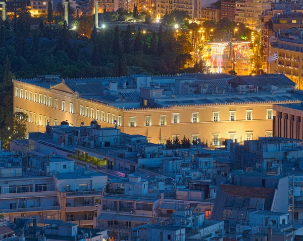 stock image The Greek parliament at twilight