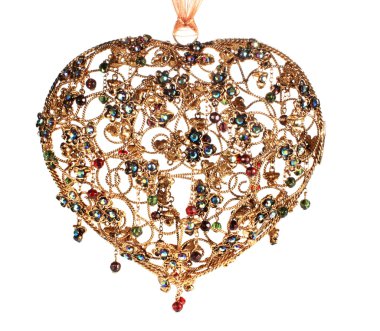 Heart jewelry tree-dimensional isolated clipart