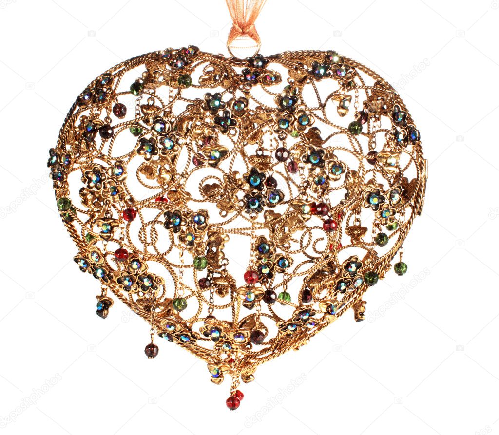 Heart jewelry tree-dimensional isolated
