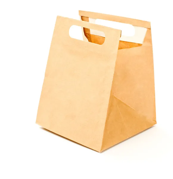 Papel saco de almoço marrom — Fotografia de Stock