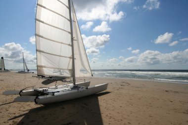 Catamaran on the Beach clipart