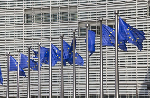 Brüksel'deki Avrupa Birliği bayrağı — Stok fotoğraf