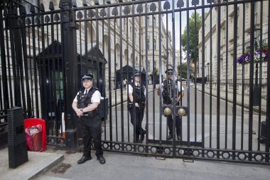 Guards at Downing Street, London, UK clipart