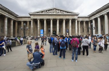 Tourists at the British Museum clipart