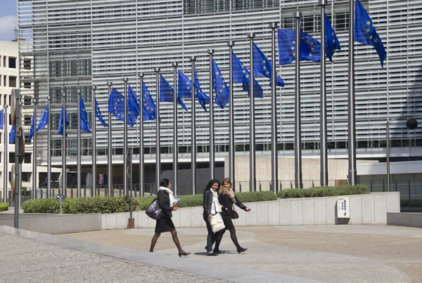 Σημαίες της Ευρωπαϊκής Ένωσης στις Βρυξέλλες — Φωτογραφία Αρχείου