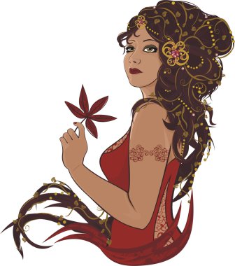 Autumn Lady clipart