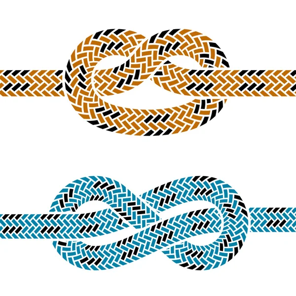 Climbing rope knot symbols — Stock Vector