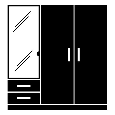 wardrobe with mirror clipart