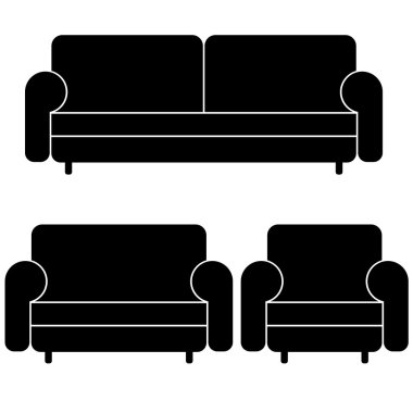 sofas and armchair clipart