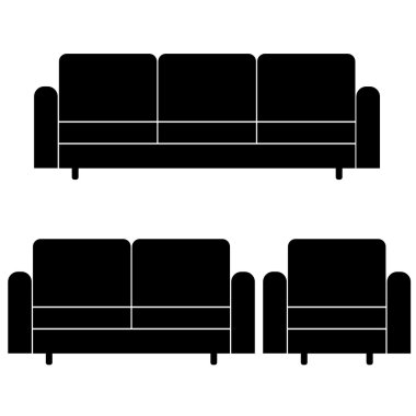 sofas and armchair clipart