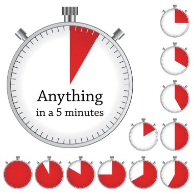 timer - easy change time every one minute clipart