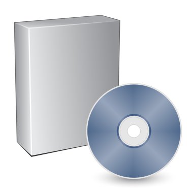 3d box with compact disc clipart