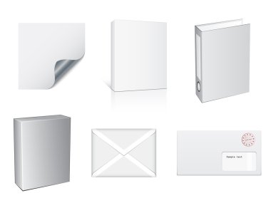 white paper objects clipart