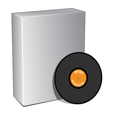 Vinil kaydı ile 3D kutu