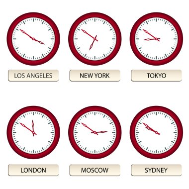 clock faces - timezones clipart