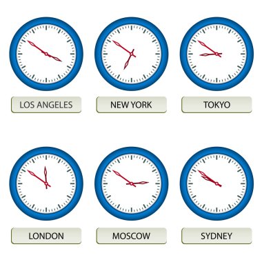 clock faces - timezones clipart