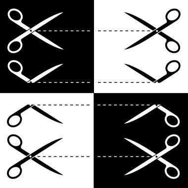 scissors cut lines clipart