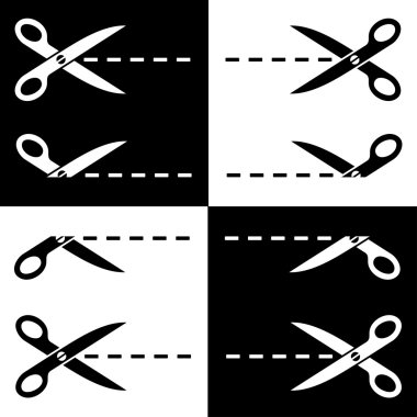 scissors cut lines clipart