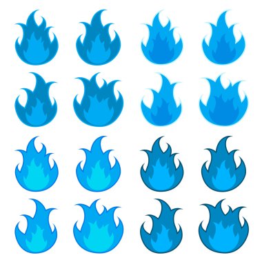 blue fire flames clipart