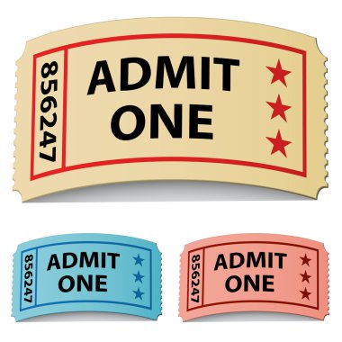 3d curled tickets clipart