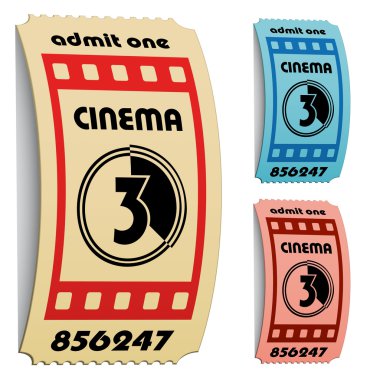 3D kıvrılmış sinema biletleri
