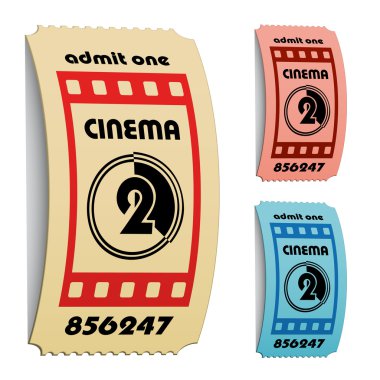 3D kıvrılmış sinema biletleri
