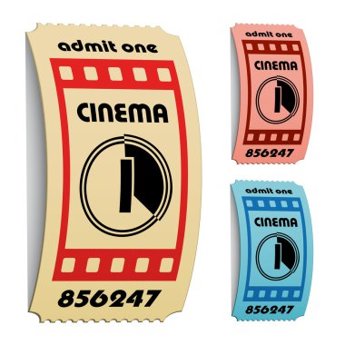 3D kıvrılmış sinema biletleri