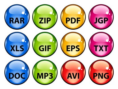 rounded document icons clipart
