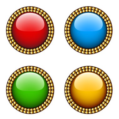 vintage glossy buttons clipart