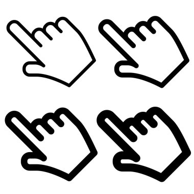 hand cursors - easy change thickness line clipart