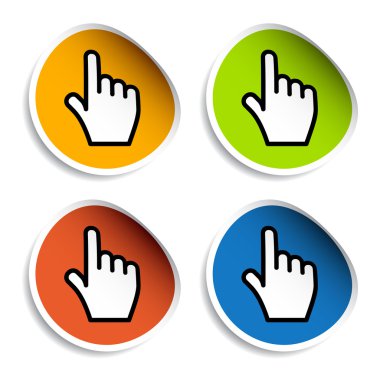 smooth cursor hand stickers clipart