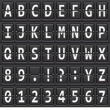 alphabet of black mechanical panel