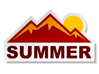 summer mountain sticker clipart