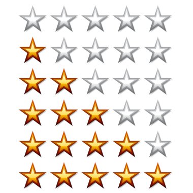 golden shiny rating stars clipart