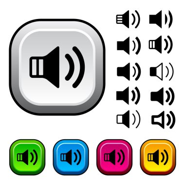 speaker icons and buttons clipart